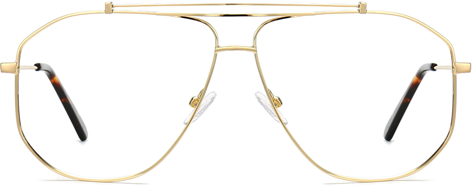 Abigail Aviator Gold Eyeglasses from ANRRI, front view