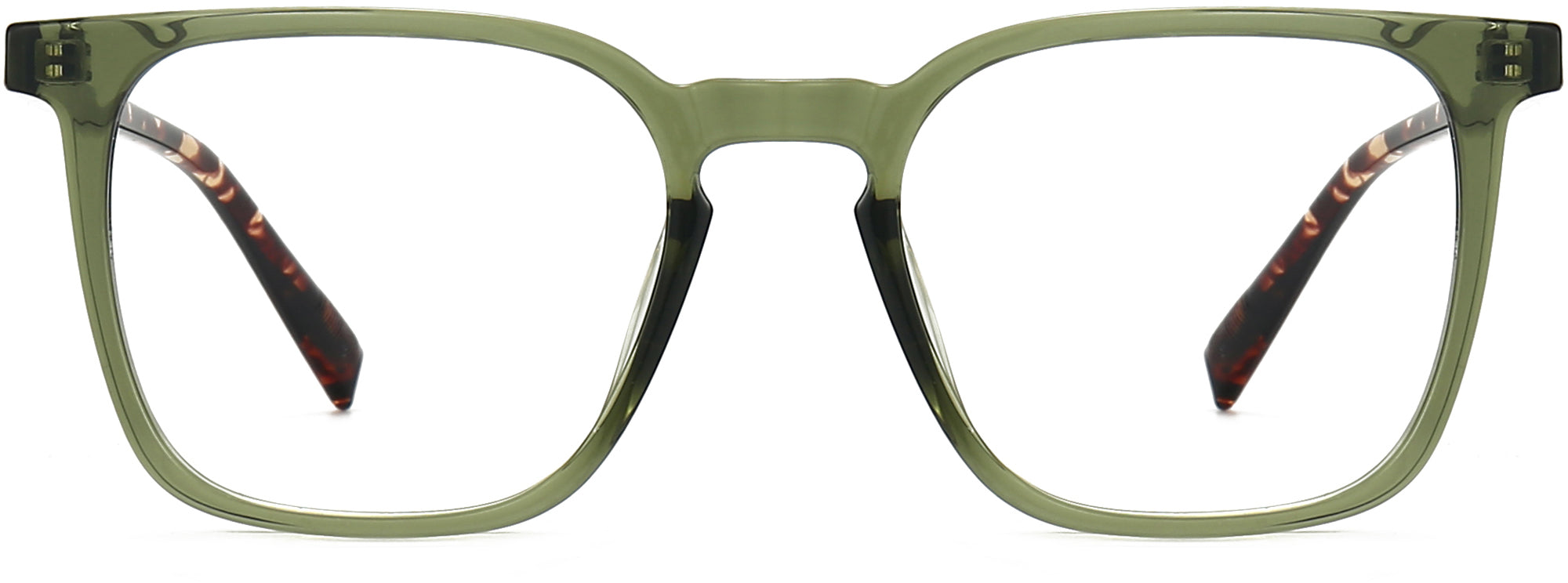 Adrianna Square Green Eyeglasses from ANRRI, front view