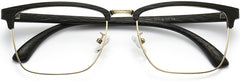 Ahmed Browline Black Eyeglasses from ANRRI, closed view