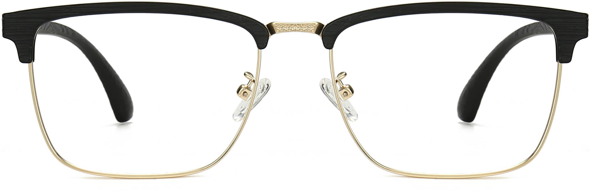 Ahmed Browline Black Eyeglasses from ANRRI, front view