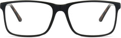 Alejandro Rectangle Black Eyeglasses from ANRRI, front view