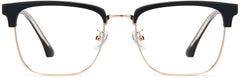 Alvin Browline Black Eyeglasses from ANRRI, front view