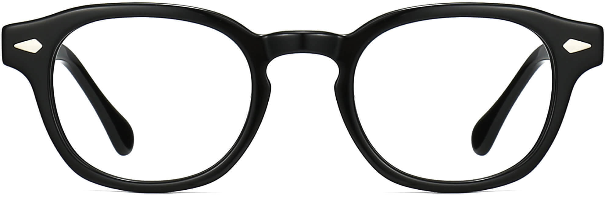 Everly Round Black Eyeglasses from ANRRI, front view