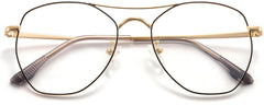 Avery Golden Metal Eyeglasses from ANRRI, Closed View