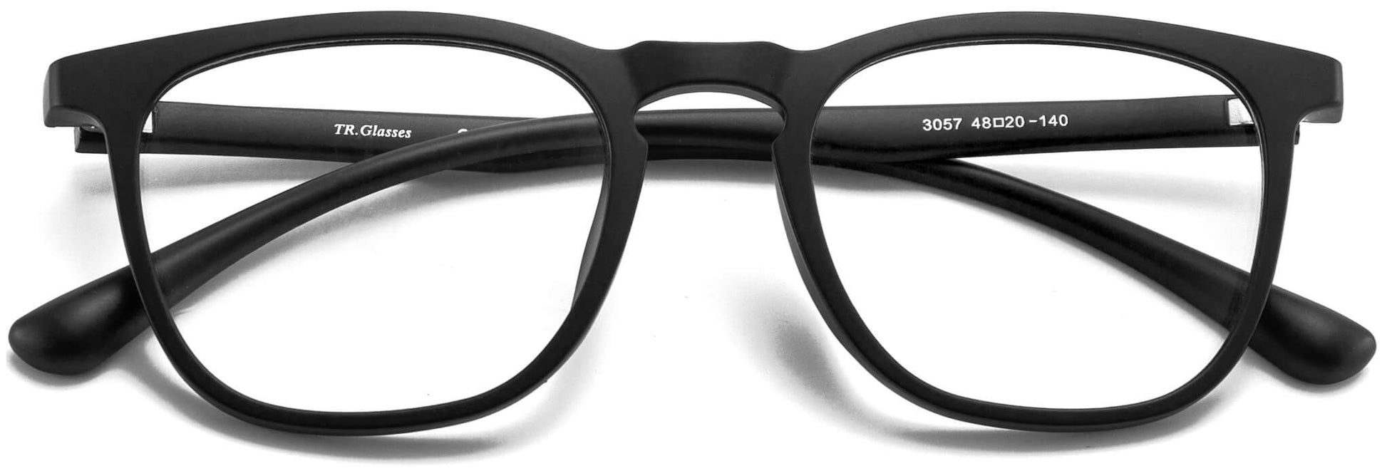 Aero Black Rectangle Eyeglasses from ANRRI, Closed View
