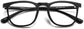 Aero Black Rectangle Eyeglasses from ANRRI, Closed View