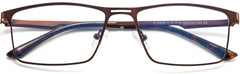 Mitt Brown Metal Eyeglasses from ANRRI, Closed View