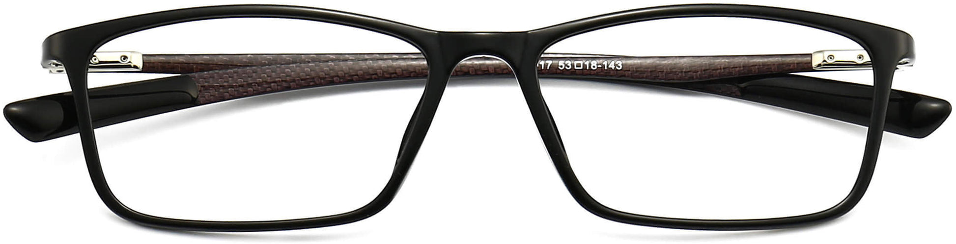Aabriella Rectangle Black Eyeglasses from ANRRI, closed view