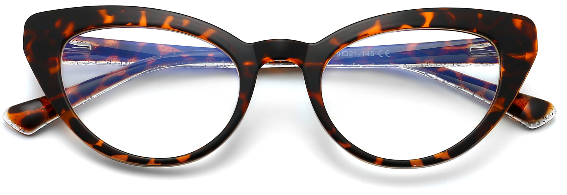 Airlie Cateye Tortoise Eyeglasses from ANRRI, closed view