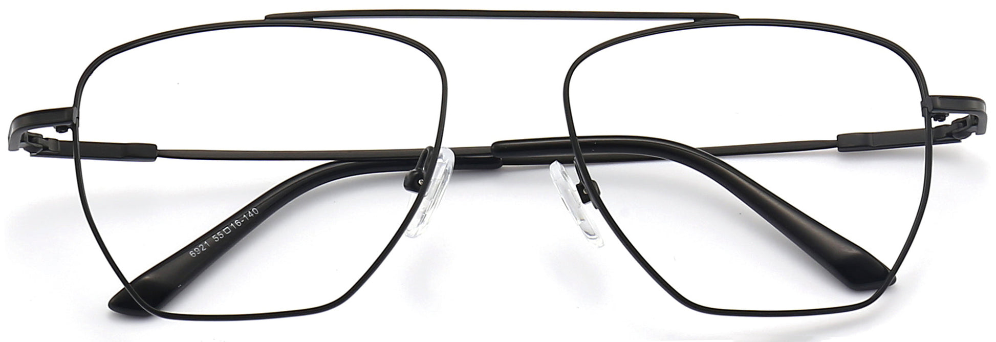 Alijah Geometric Black Eyeglasses from ANRRI, closed view