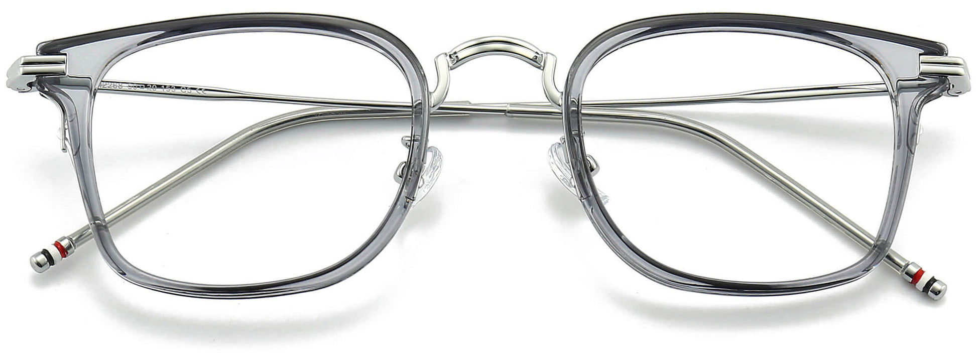 Amber Square Gray Eyeglasses from ANRRI, closed view