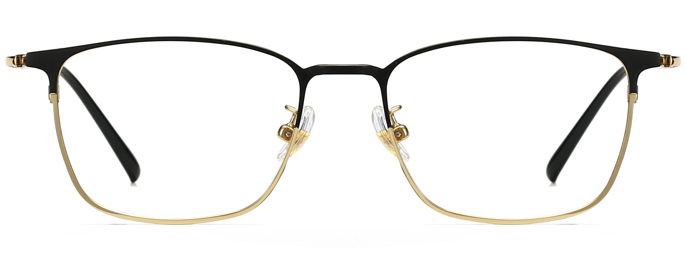 Baldwin Black Gold Metal Eyeglasses from ANRRI,front view