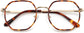 Bianca Geometric Tortoise Eyeglasses from ANRRI, closed view