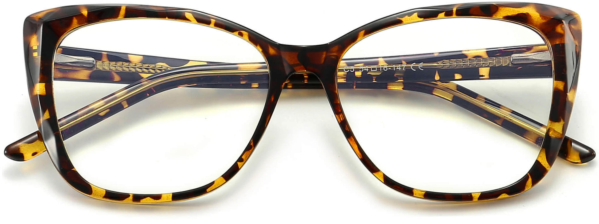 Bonnie Cateye Tortoise Eyeglasses from ANRRI, closed view