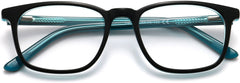Brent square black&blue Eyeglasses from ANRRI, closed view
