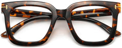 Caiden Square Tortoise Eyeglasses from ANRRI, closed view