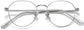Cannon Round Silver Eyeglasses from ANRRI, closed view