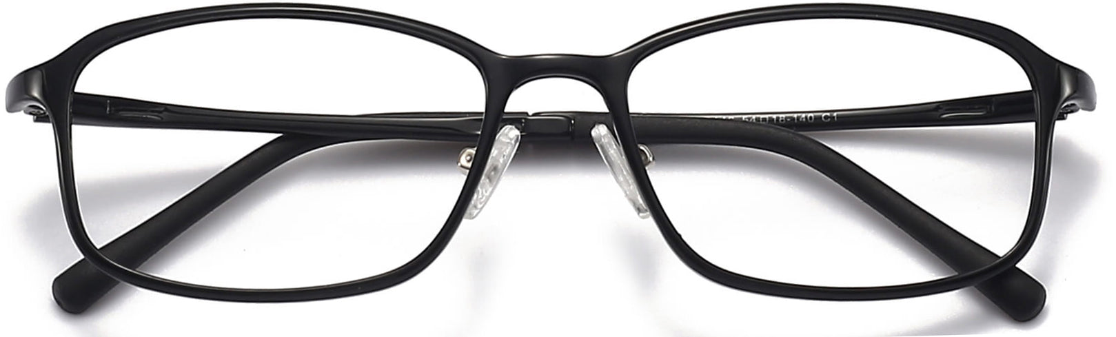 Carmelo Round Black Eyeglasses from ANRRI, closed view