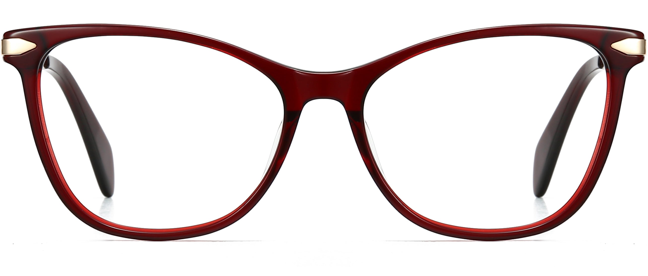 Cervine Red Mixed Eyeglasses from ANRRI,Front View