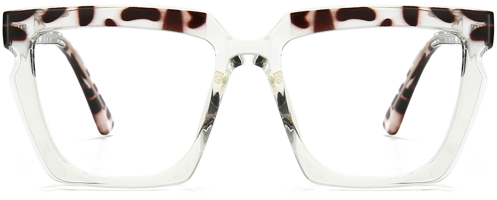 Chaya Square Tortoise Eyeglasses from ANRRI, front view