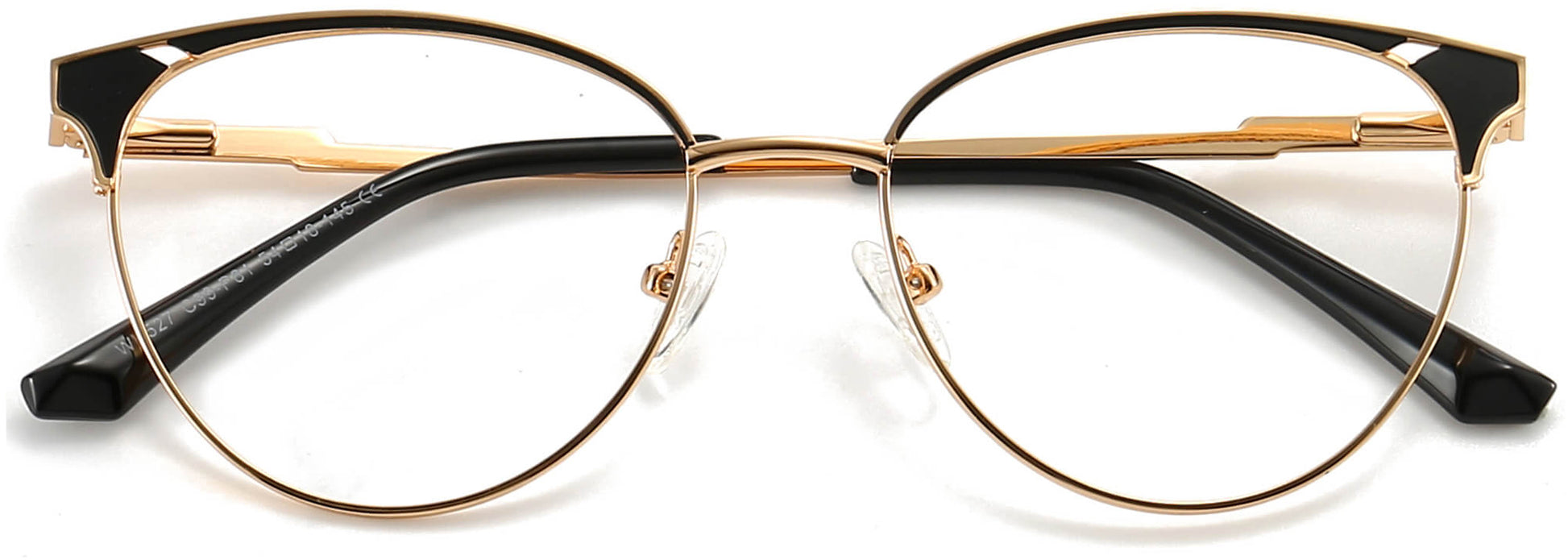 Cici Cateye Black Eyeglasses from ANRRI, closed view
