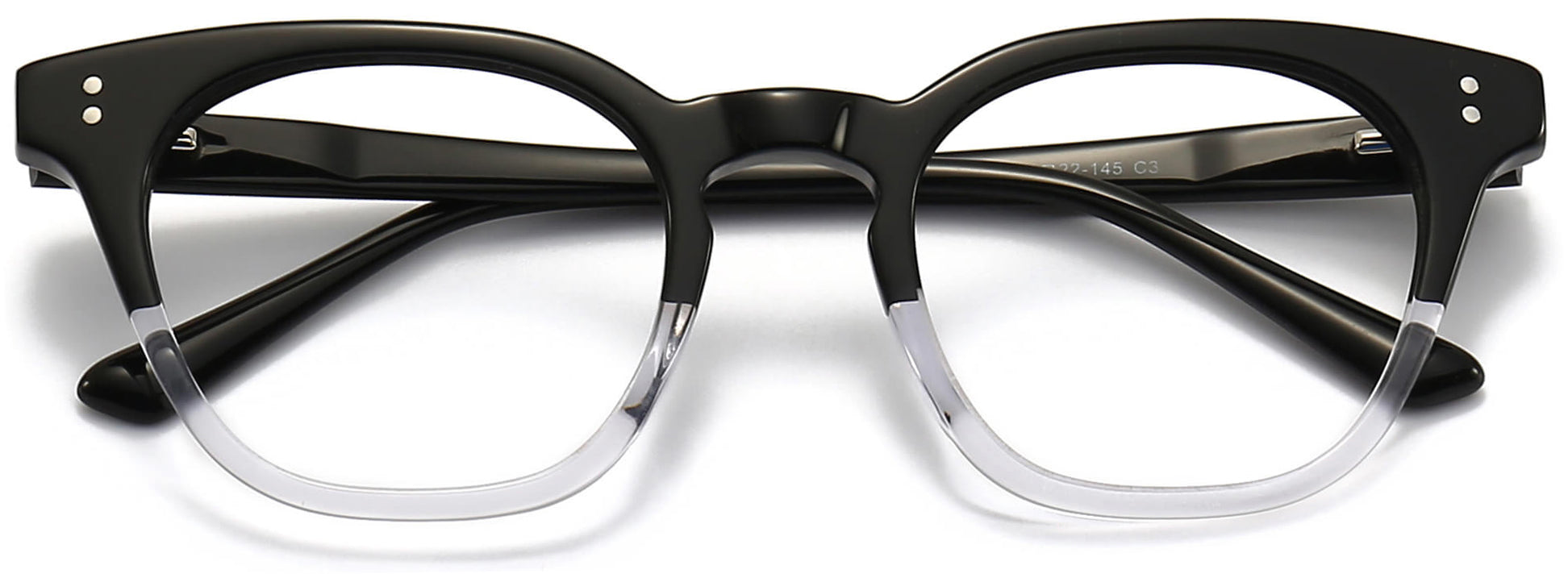 Clare Cateye Black Eyeglasses from ANRRI, closed view