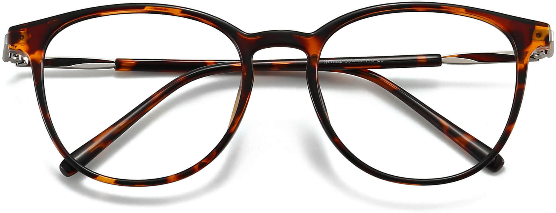 Clementine Round Tortoise Eyeglasses from ANRRI, closed view