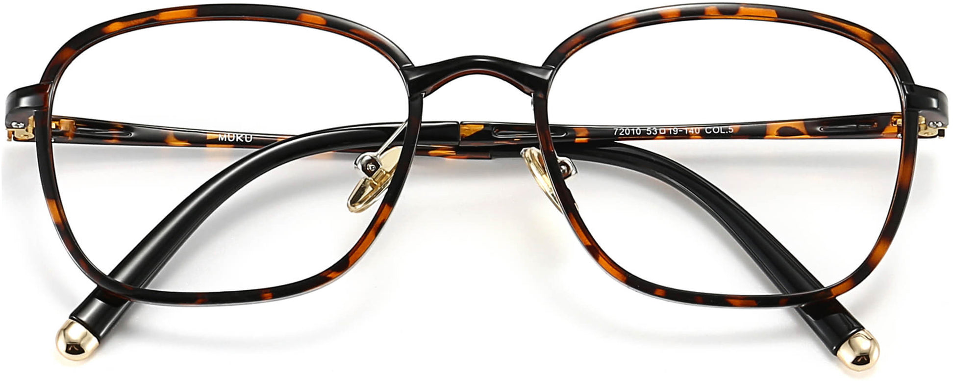 Collins Round Tortoise Eyeglasses from ANRRI, closed view