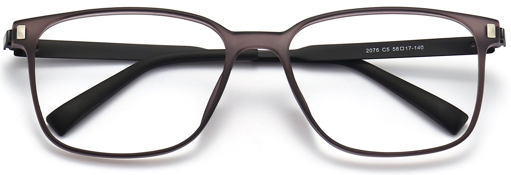 Cullen Square Gray Eyeglasses from ANRRI, closed view