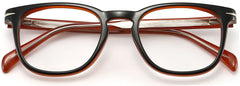 Cyrus Square Black Eyeglasses from ANRRI, closed view