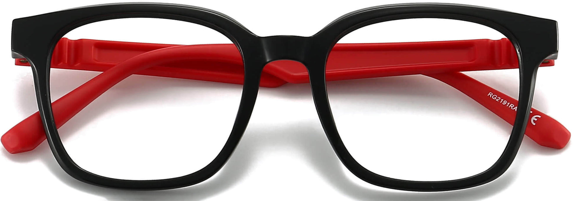 Dale Square Black Eyeglasses from ANRRI, closed view