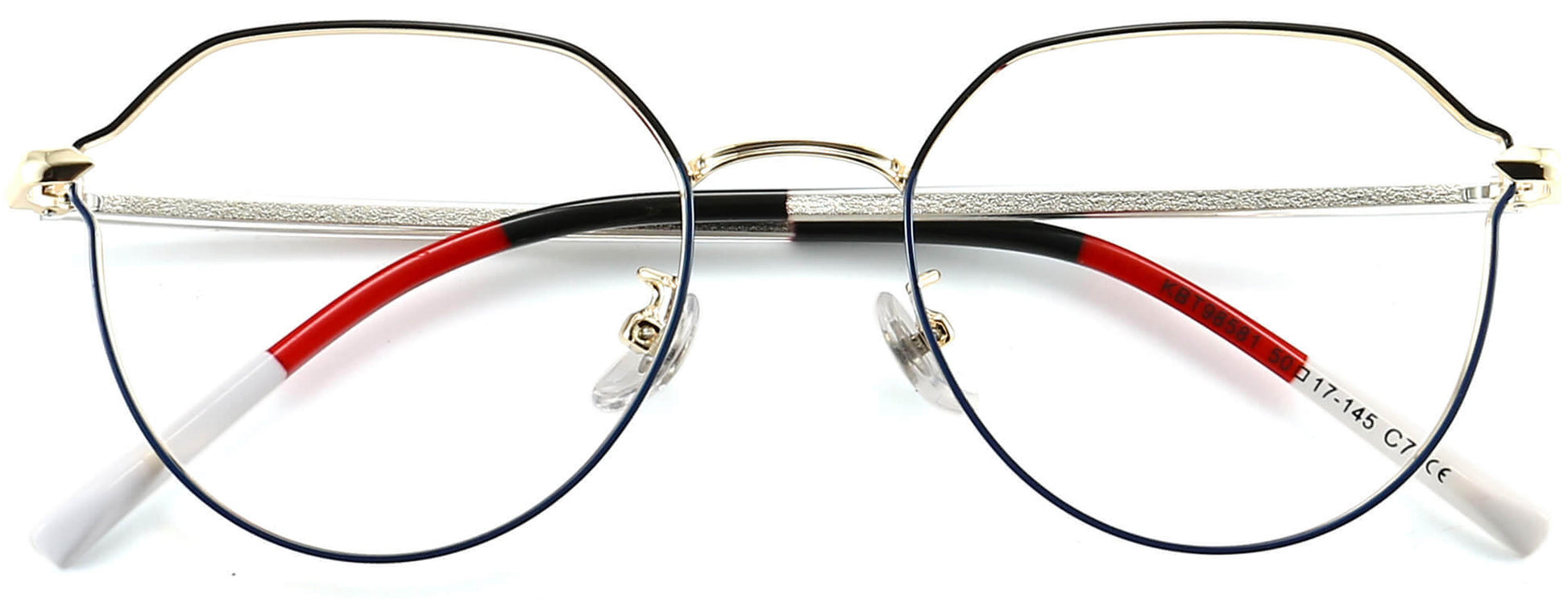 Daniella Geometric Black Eyeglasses from ANRRI, closed view