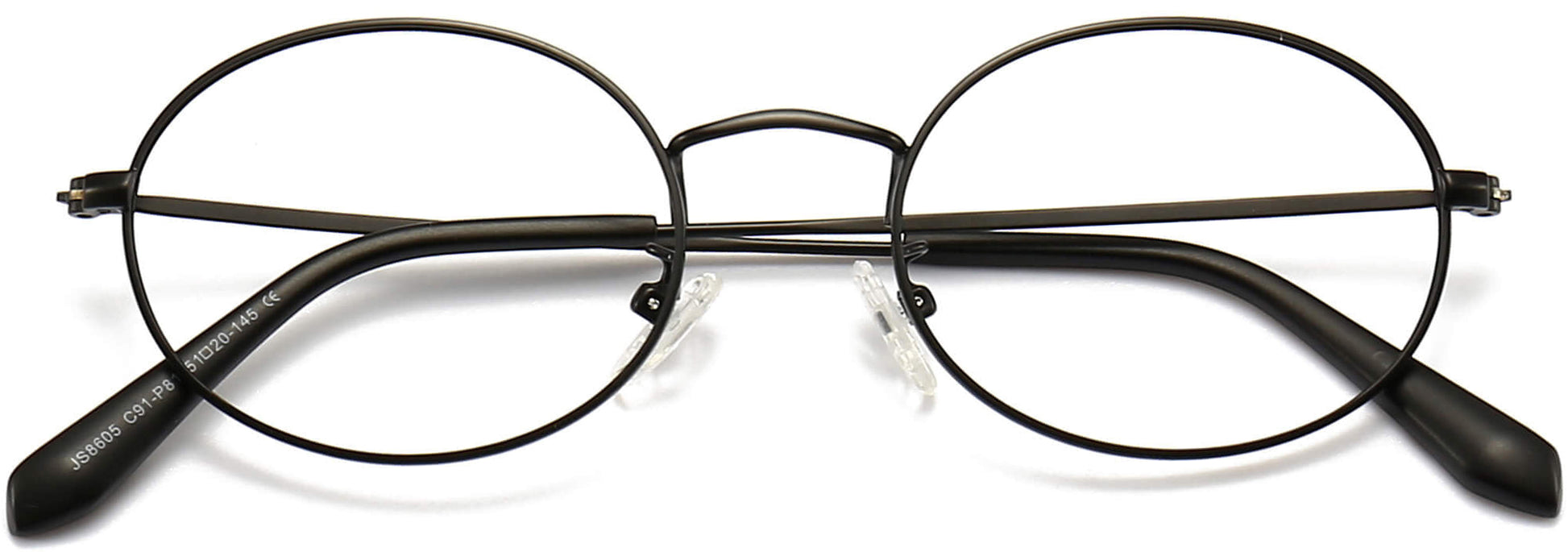 Dariel Round Black Eyeglasses from ANRRI, closed view