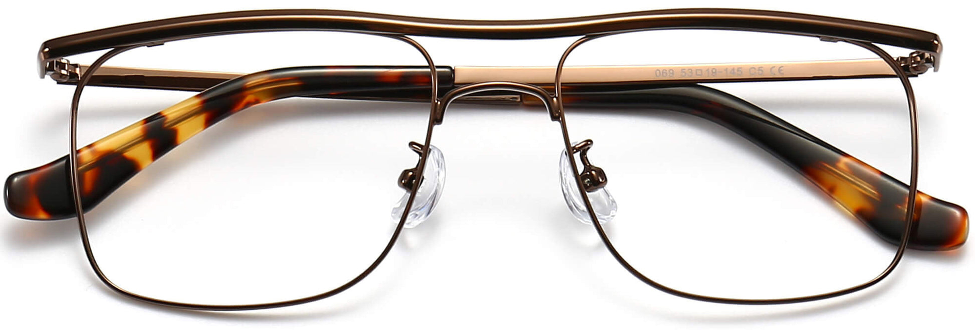 Darius Square Brown Eyeglasses from ANRRI, closed view