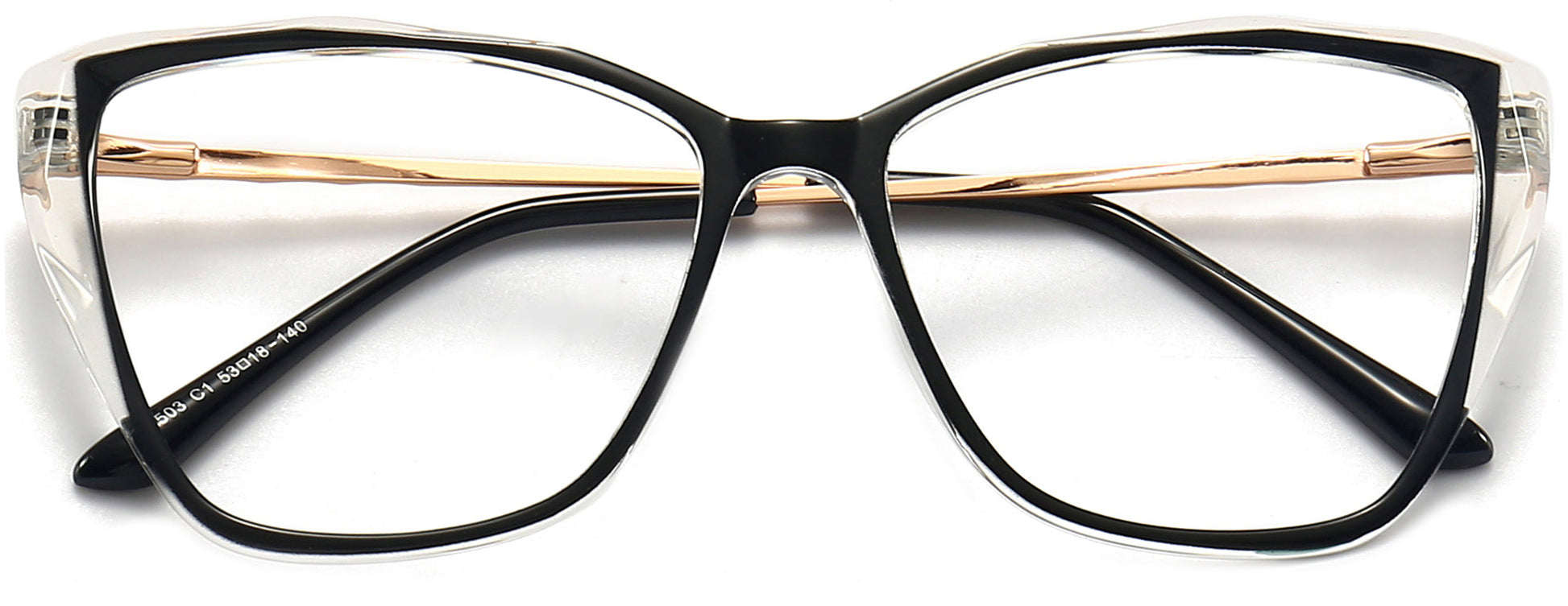Dayana Cateye Black Eyeglasses rom ANRRI, closed view