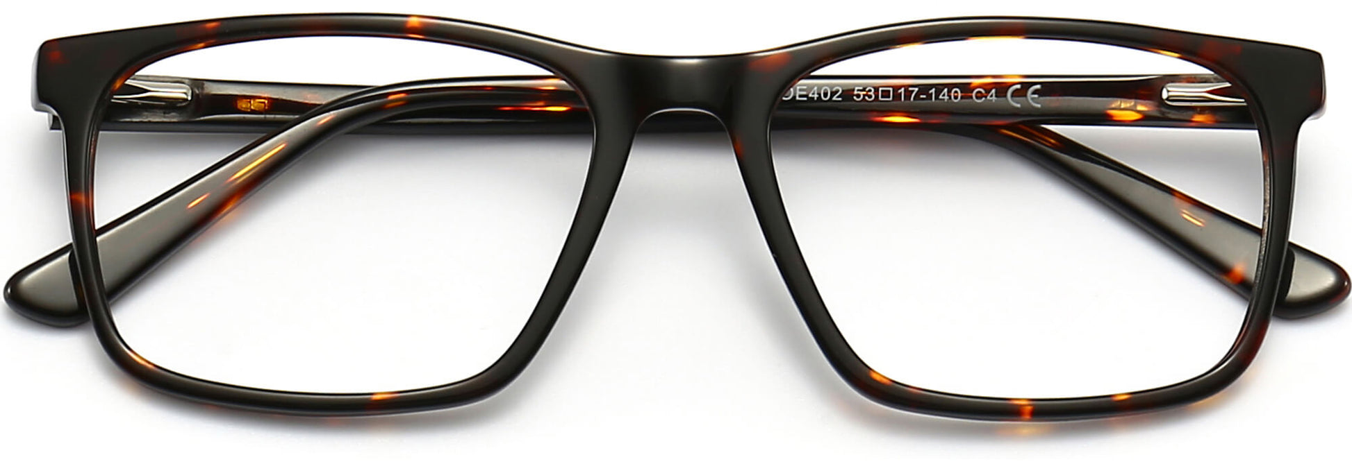 Dillon Square Tortoise Eyeglasses from ANRRI, closed view
