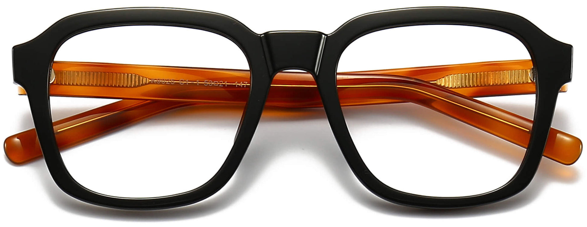 Donald Square Black Eyeglasses from ANRRI, closed view