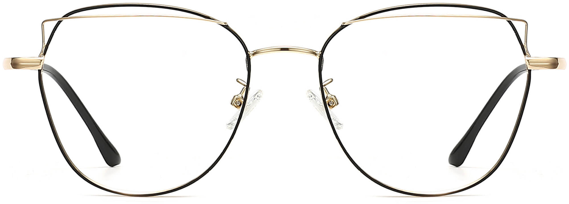 Dream Cateye Gold Eyeglasses from ANRRI, front view