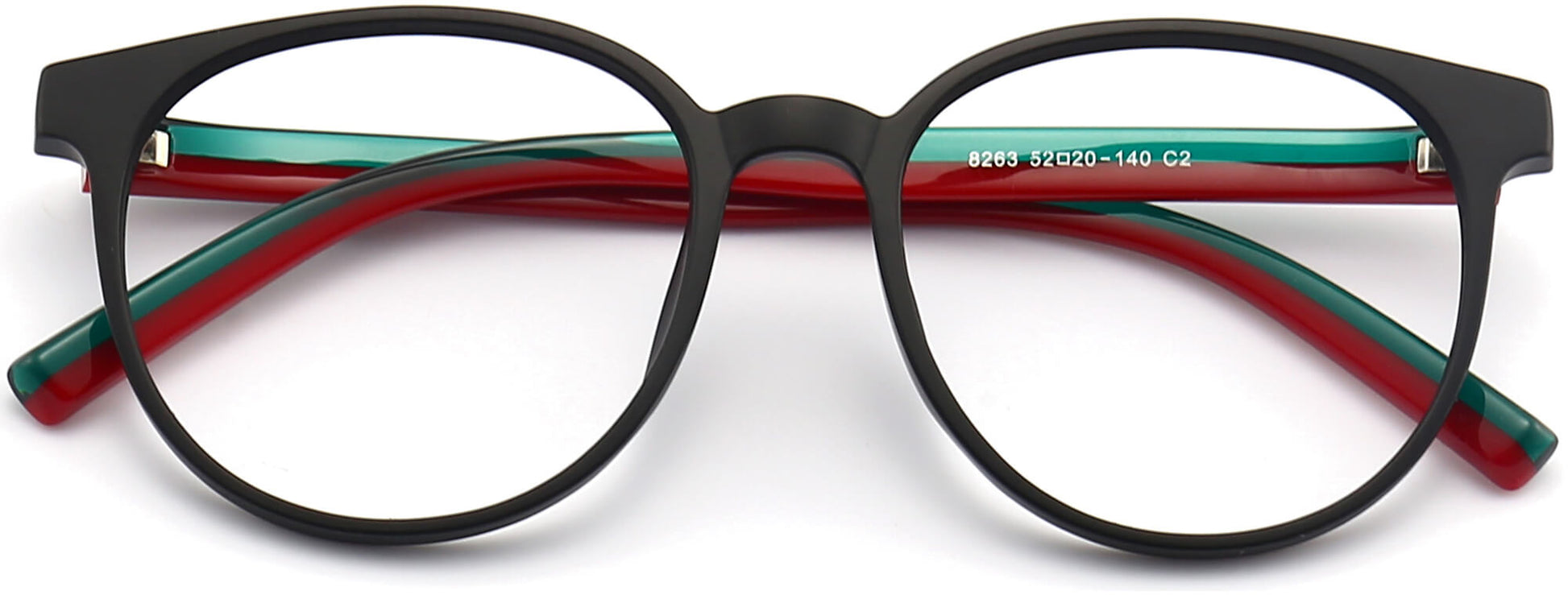 Edith Round Black Eyeglasses from ANRRI, closed view