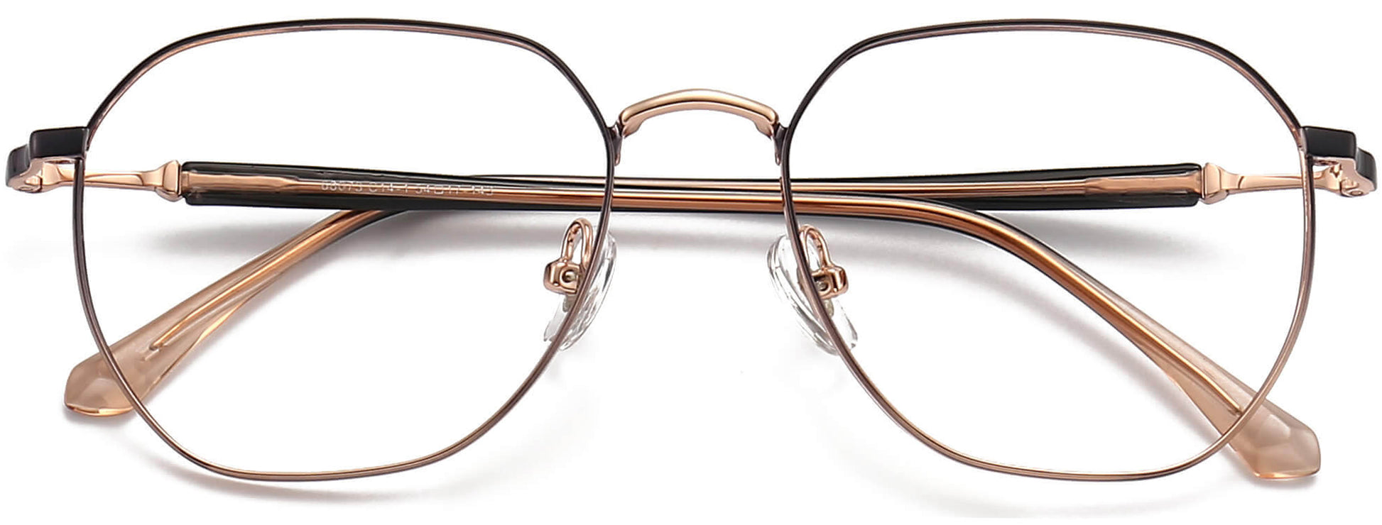 Elise Geometric Black Eyeglasses from ANRRI, closed view