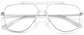 Emilio Aviator Silver Eyeglasses from ANRRI, closed view