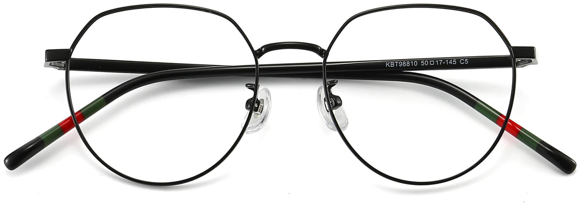 Grady Geometric Black Eyeglasses from ANRRI, closed view