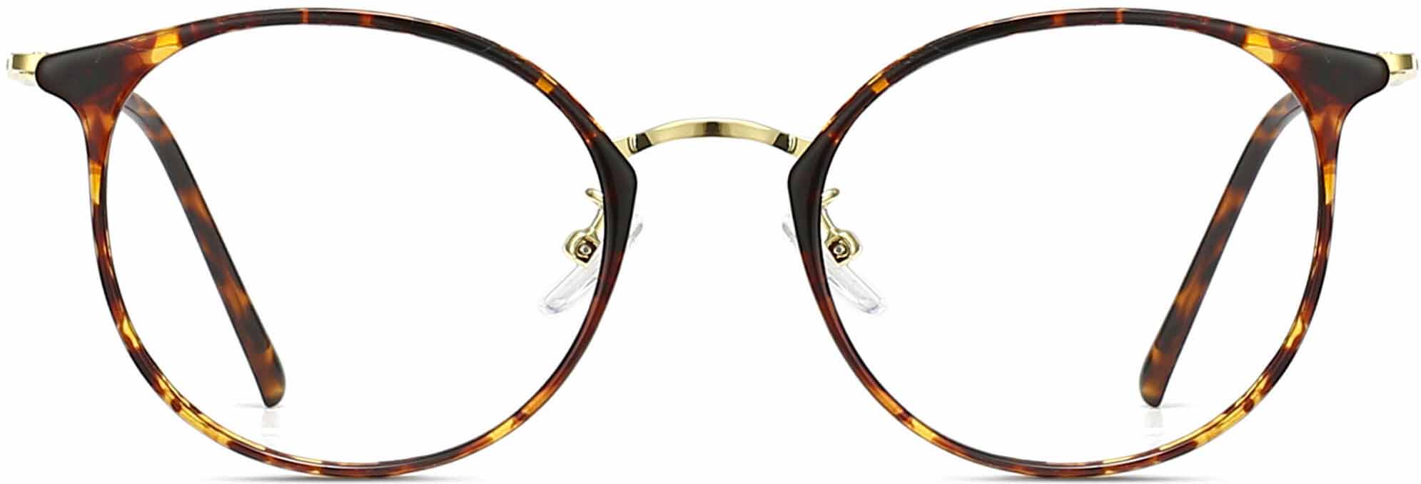 Harlow Round Tortoise Eyeglasses from ANRRI, front view