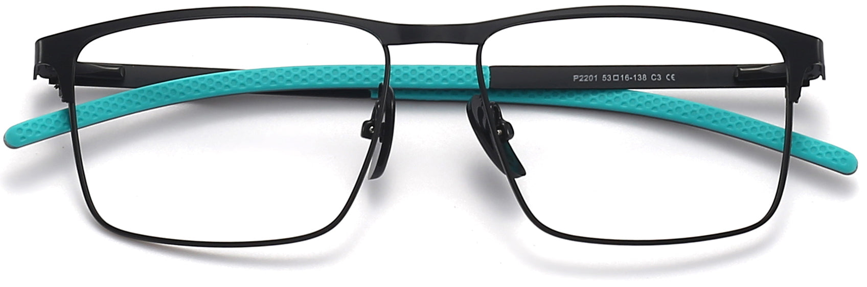 Harry Square Black Eyeglasses from ANRRI, closed view