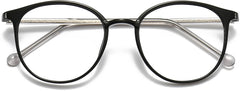 Holland Round Black Eyeglasses from ANRRI, closed view