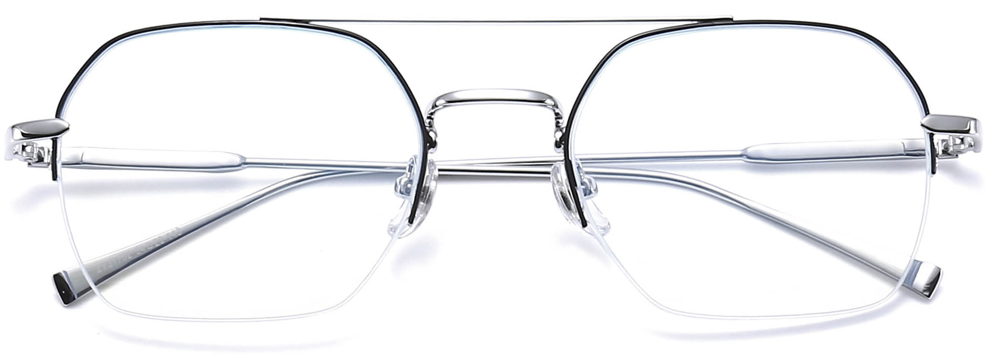 Jalen Square Black Eyeglasses from ANRRI, closed view