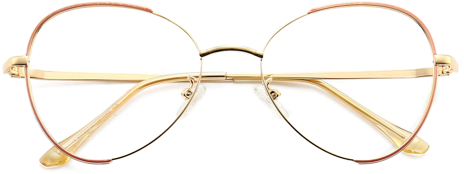 Jasper Cateye Gold Eyeglasses rom ANRRI, closed view