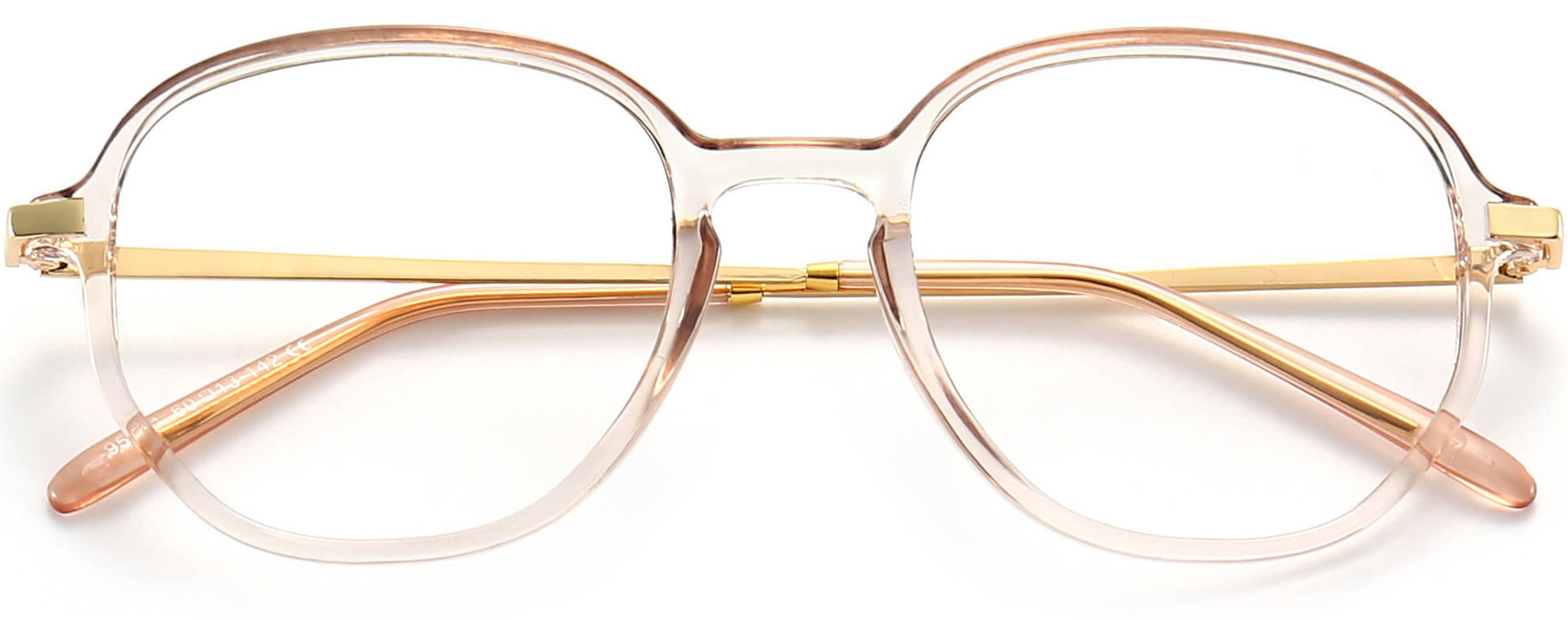 Jayleen Geometric Clear Eyeglasses from ANRRI, closed view