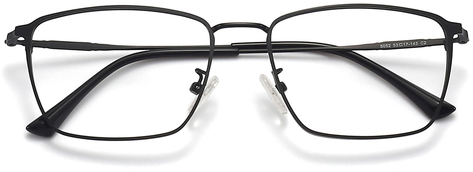 Jefferson Square Black Eyeglasses from ANRRI, closed view