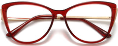 Jenny Cateye Red Eyeglasses from ANRRI, closed view